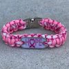 Breast Cancer Awareness Bracelet with Chrome Buckle